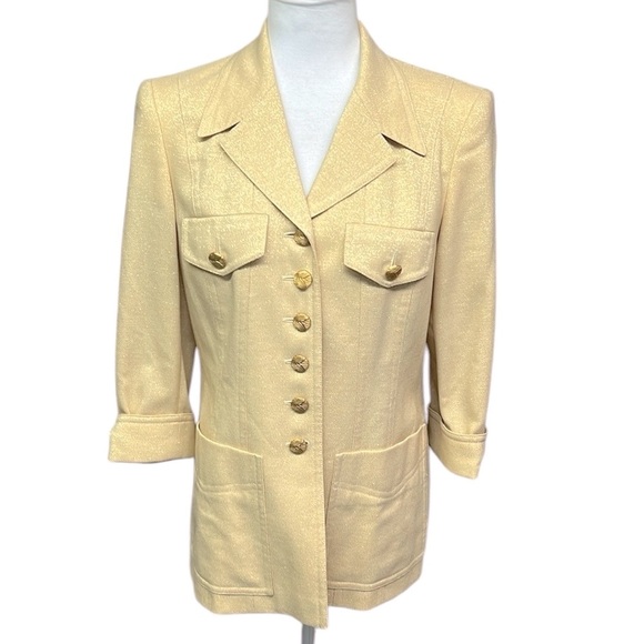 Escada Metallic Blazer Gold - Picture 1 of 6